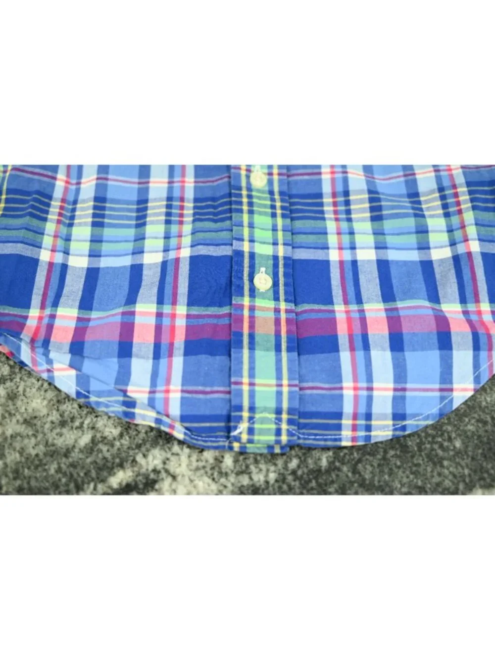 Ralph Lauren Baby Boys Plaid Button Down Shirt Blue Size 18M Preppy Casual